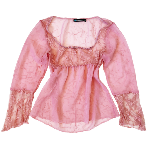 Vintage Sheer Pink Lacy Top
