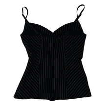 Load image into Gallery viewer, Early 2000s Lace Up Pinstriped Top
