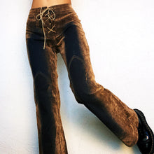 Load image into Gallery viewer, 90s Velvet Burnout Flare Jeans
