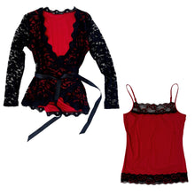 Load image into Gallery viewer, Lacy Wrap Top + Cami Set
