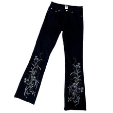 Load image into Gallery viewer, Vintage Black Beaded Floral Jeans
