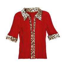 Load image into Gallery viewer, Cherry Red Leopard Top
