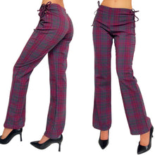 Load image into Gallery viewer, Vintage Lace Up Plaid Pants
