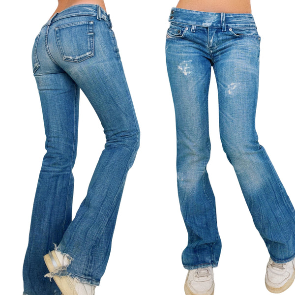 Diesel Distressed Ultra Low Rise Jeans