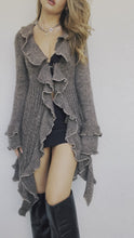 Load and play video in Gallery viewer, Ruffly Taupe Knit Duster
