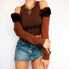 Load image into Gallery viewer, Furry Brown Shrug Cardi

