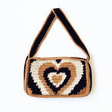 Load image into Gallery viewer, Chocolate Hearts Shoulder Bag by Carolannie Crochet

