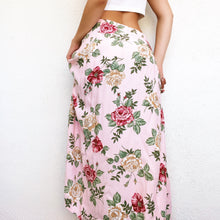 Load image into Gallery viewer, Vintage Pink Floral Maxi Skirt
