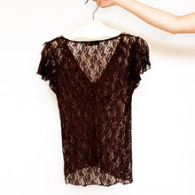 Load image into Gallery viewer, Vintage Brown Lace Top
