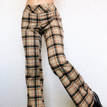 Load image into Gallery viewer, Tan &amp; Black Plaid Flare Pants
