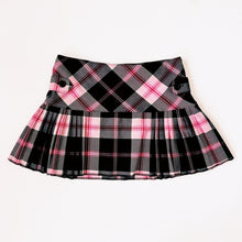 Load image into Gallery viewer, Pink &amp; Black Plaid Mini Skirt

