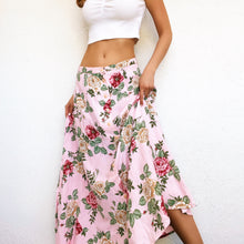 Load image into Gallery viewer, Vintage Pink Floral Maxi Skirt
