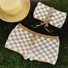 Load image into Gallery viewer, Checkered Latte Set by Carolannie Crochet
