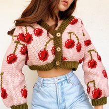 Load image into Gallery viewer, Very Cherry Cardigan by Carolannie Crochet

