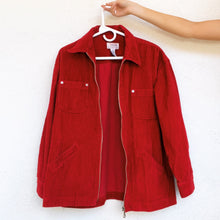 Load image into Gallery viewer, Cherry Red Corduroy Shacket
