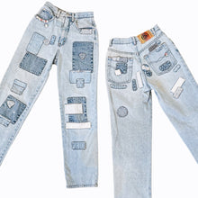 Load image into Gallery viewer, Vintage Distressed Patchwork Jeans
