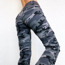 Load image into Gallery viewer, Gray Camo Cargo Pants
