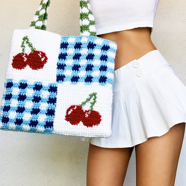 Cherry Pickin' Tote Bag by Carolannie Crochet